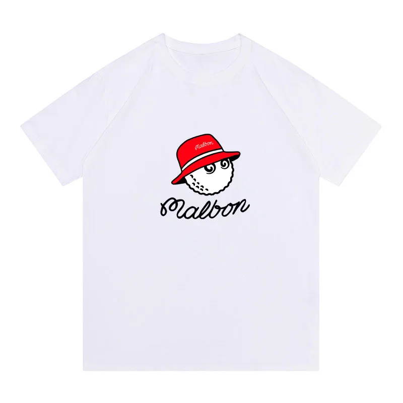 

Golf T-Shirt Fit Men Women Summer Cotton Top Malbon Golf Bucket Hat Short Sleeve Fashion Couple Loose Golf Clothing
