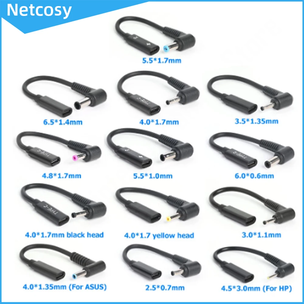 

Зарядное устройство PD для ноутбука, 65 Вт, адаптер, разъем USB Type-C «Мама»-«папа» постоянного тока, Штекерный конвертер для Acer, Samsung, Lenovo