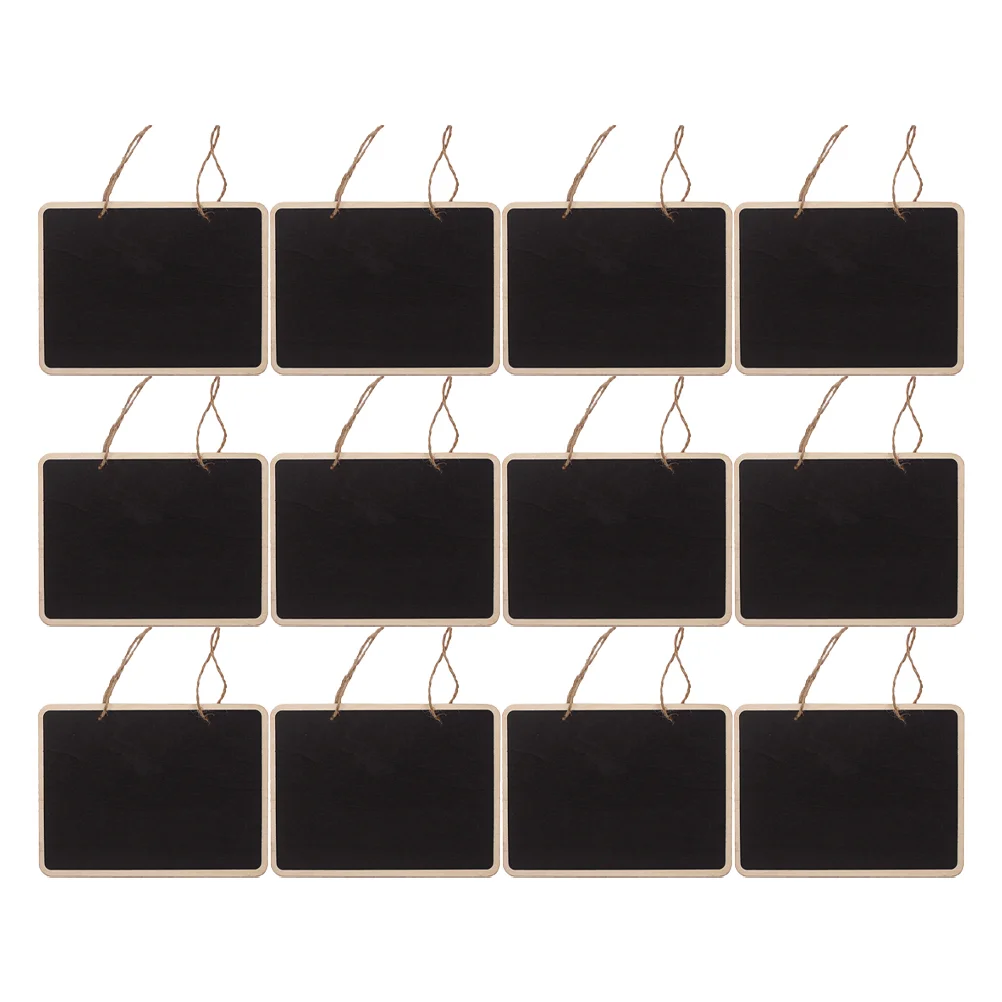 

12 Pcs Small Blackboard Decor Wooden Hanging Sign Wall Door Listing Chalkboards Plaque Standing signboard