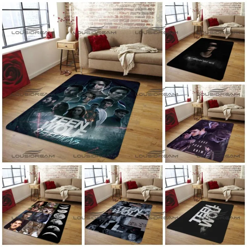 Werewolf TV Series Pattern Decorative Carpet Square Flannel Teen Wolf Rugs Modern Home Living Room Floor Mat Bedroom Carpet