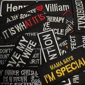 Black Cute Embroidered Patches Iron on For Clothing Heat-adhesive Thermoadhesive Patches for Girls Boys Clothes Applique Badges