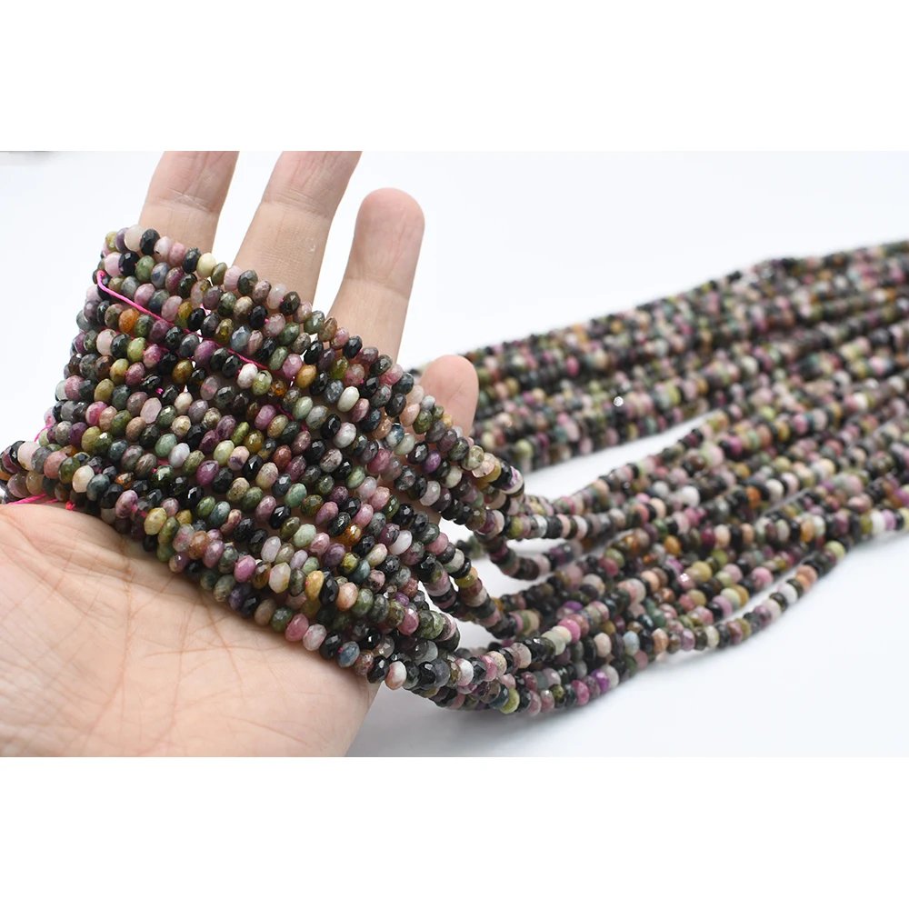 

Бусины Из Натурального турмалина с гранями, 3x4 мм, 15 дюймов