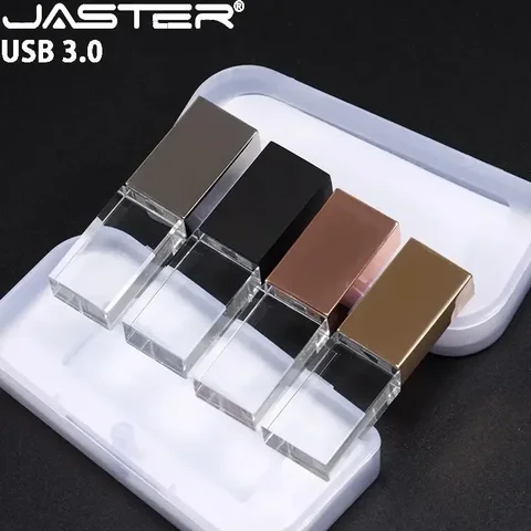 Флэш-накопитель JASTER USB 3,0, модный флэш-накопитель с кристаллами, USB, 16 ГБ, 32 ГБ, 64 ГБ, флэш-накопитель с бесплатным пользовательским логотипом, 8 ГБ, 4 Гб, подарок на свадьбу, U-диск