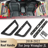 2/4 pairs Interior Roof Grab Handles for Jeep Wrangler JL 2018-2022 Pull Handle Ceiling Armrest Aluminum Alloy Handrail Black
