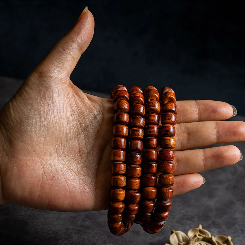 Тибетская потертая кость Ox 108 шт. ячейка с сердцем и сутрой жареный узор оптовая