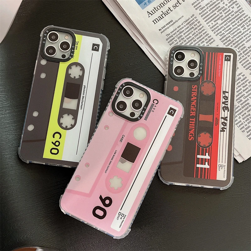 vintage Magnetic tape Cassette audio tape Phone Case For iPhone 11 12 13 Pro Xs Max X Xr 7 8 Puls SE 2 Shockproof Soft TPU Cover