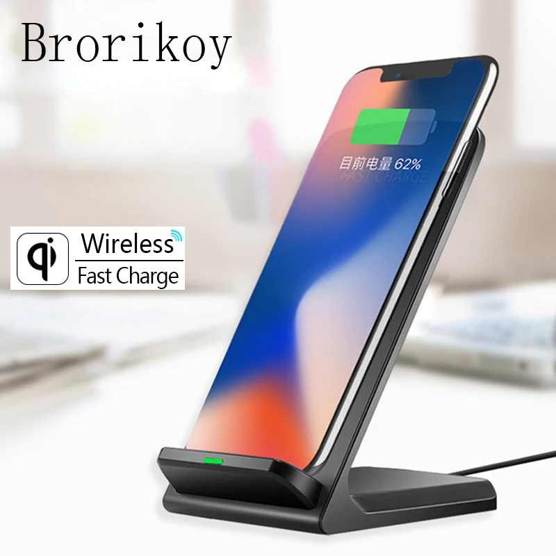 Беспроводная зарядная док-станция для iPhone 14 X Xs Max XR Samsung Galaxy S8/S9 Note 8 15 Вт