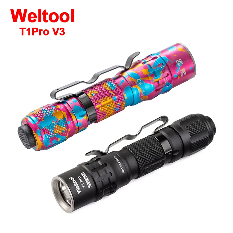 Фото Новый Weltool T1Pro V3 Candy AA/14500 EDC 2025 года, перезаряжаемый фонарик, светодиодный мини-фонарик, портативный фонарик для кемпинга №1
