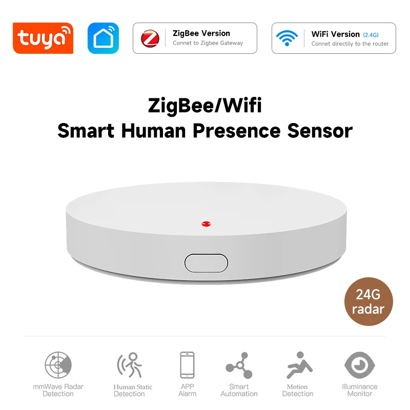 Wi-Fi Zigbee Tuya Умный датчик присутствия человека Обнаружение расстояния 24G MmWave Радар