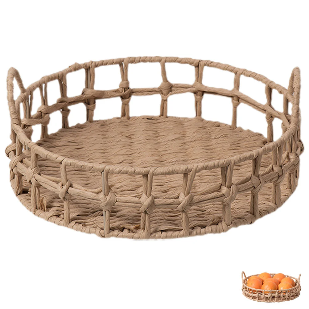 

Bread Basket Paper Rope Woven Basket Woven Food Storage Basket Fruit Vegetables Serving Basket