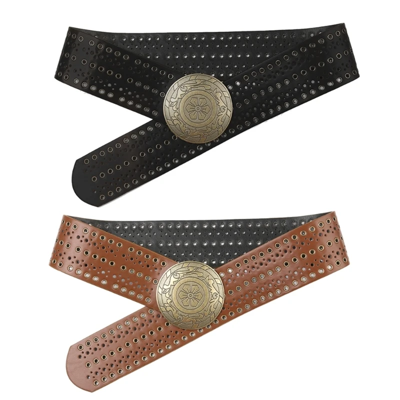 

652F Man Relief Round Belt for Dresses Teens Waist Belt Belt for Jeans