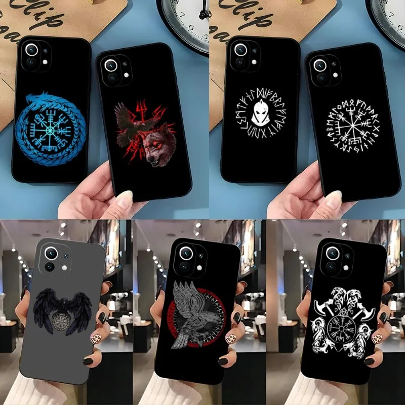 

VViking Vegvisir Odin Nordic Phone Case For Redmi K40 K40s K30 K20 Pro Plus K50 Extreme GO 8 8A 9 9A 9C 9T 10 10X Black Cover
