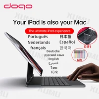 doqo aluminum alloy metal magnetic trackpad keyboard case for ipad pro 11 12 9 2021 2020 2018 air 4 10 9 360%c2%b0 spin tablet cover