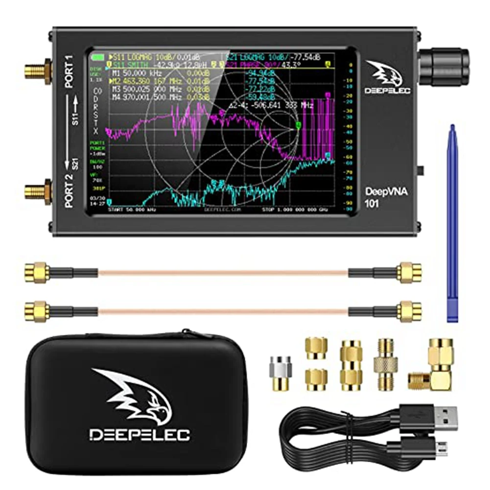 

Векторный анализатор сети NanoVNA-F 10 кГц-1,5 ГГц DeepVNA 4,3 дюйма, большой экран SWR HF/VHF/UHF, анализатор квв HW3.2