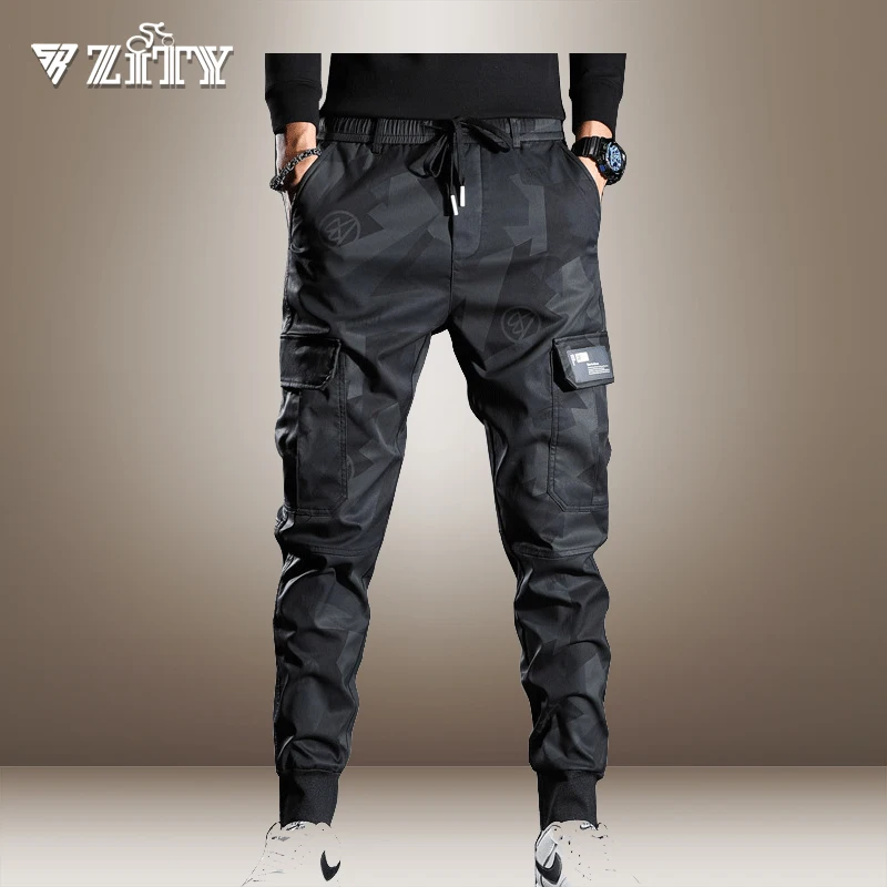 

Tactical Pants Summer Thin Camouflage Casual Pant Men's Tide Brand 2021 New Slim Elastic Waist-bind Feet Cargo Long Pants