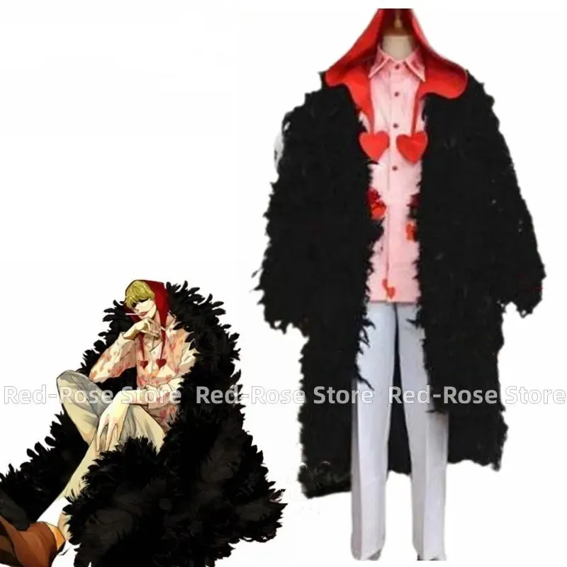 

Anime High Quality Donquixote Rosinante Corazon Cosplay Costume Includes Wig