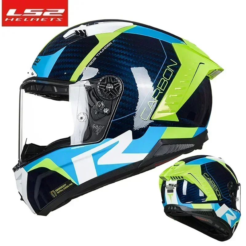 LS2 Motorcycle Helmet Original Full Face THUNDER ls2 6K Carbon Fiber Motobike Racing Track FF805 Cascos Para Moto Helmets