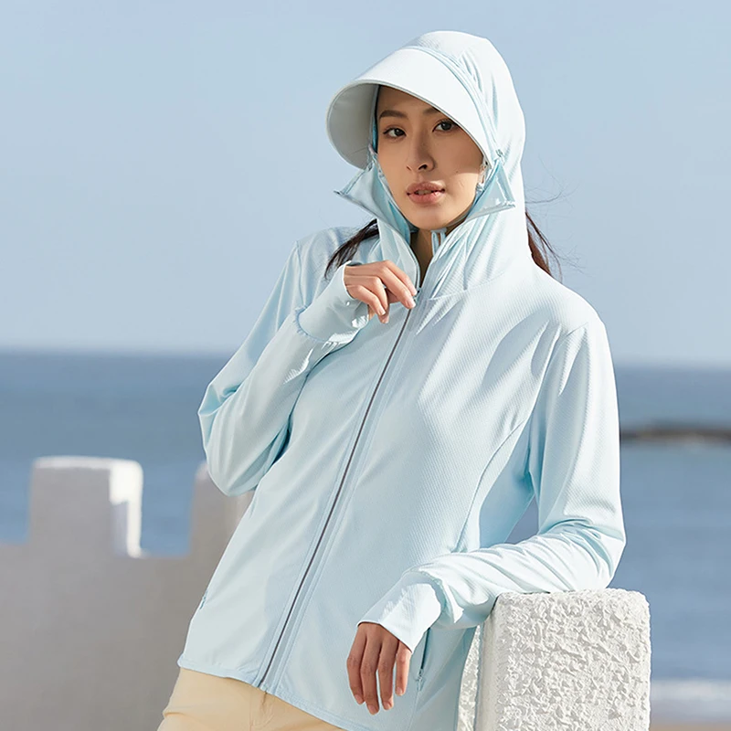 

1pc Long Sleeve Hoody Summer Women Sun UV Protection Quick Dry Clothing Jacket Thin Beach Sweatshirt Breathable Fishing Jacket