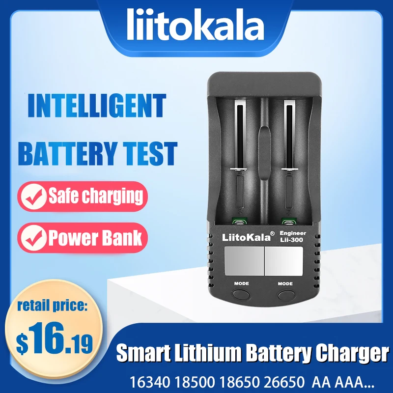 

Зарядное устройство для аккумуляторов Liitokala, с ЖК-дисплеем, 18650 в, 3,7 в, 1,2, 26650, 18350, 14500, 18500, AA, AAA, li-ion, NiMH, с измеряемой емкостью