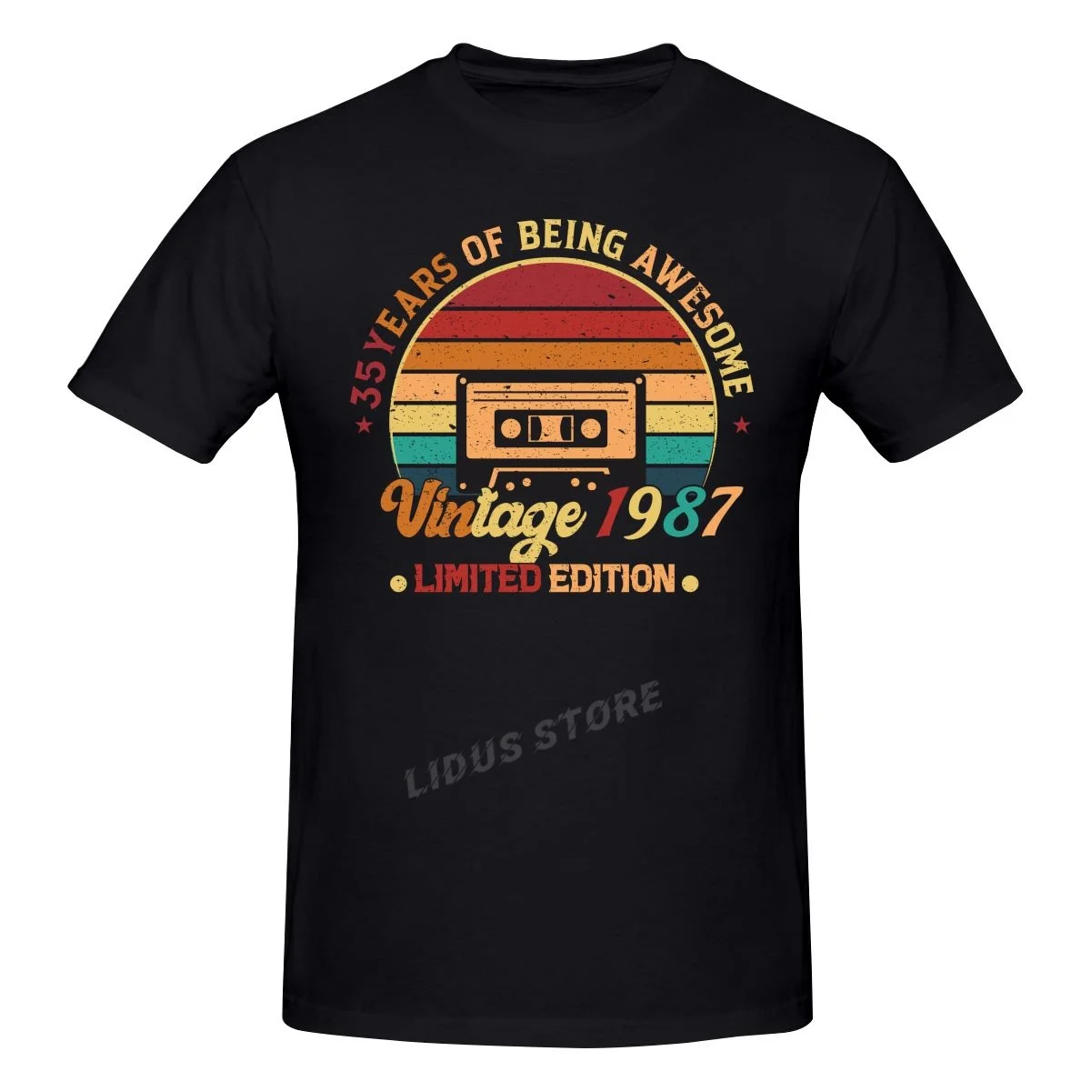 

35 Years Of Being Awesome Vintage 1987 Limited Edition 35th Birthday Gift T-shirt Harajuku Streetwear Cotton Graphics Tshirt Tee