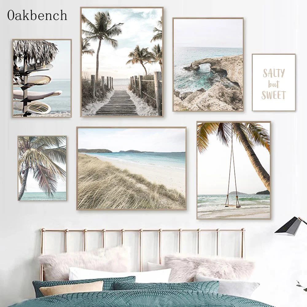 Настенный постер береговой линии пляжный настенный риф холст живопись морское