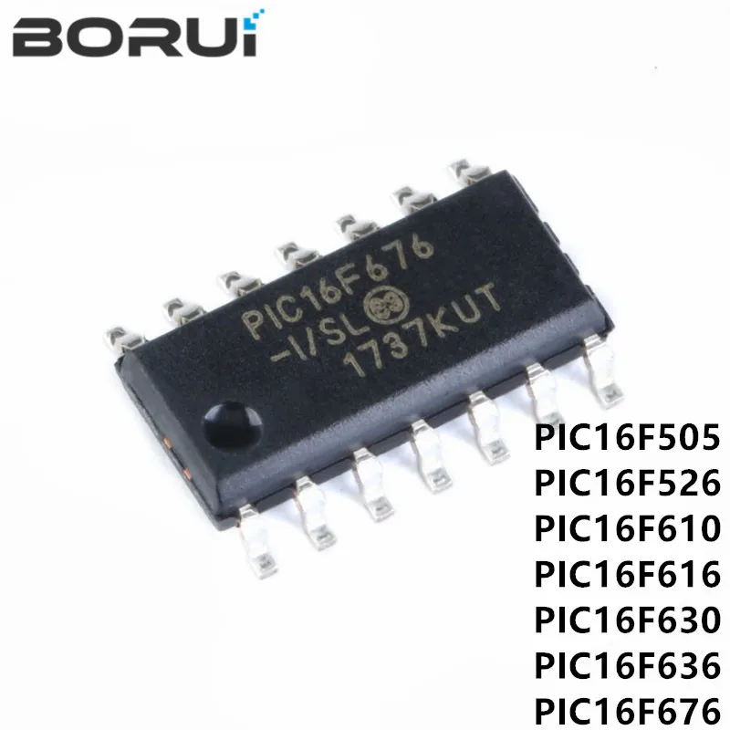 5pcs PIC16F505-I/SL PIC16F526-I/SL PIC16F610-I/SL PIC16F616-I/SL PIC16F630-I/SL PIC16F636-I/SL PIC16F676-I f676 SMD