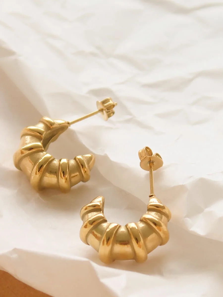 Croissant hoop earrings for women stainless steel hoop earrings minimalist dainty jewelry designer new jewelry for 2022