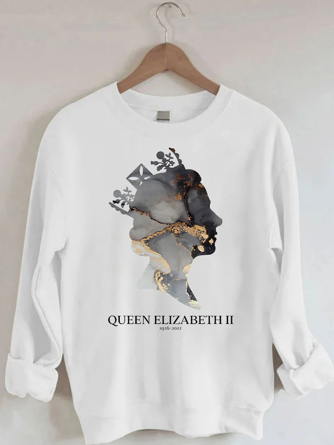 

Queen of England Abstract Print Casual Fashion Crew Neck Sweatshirt