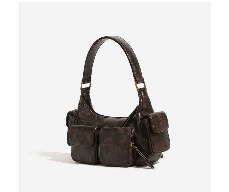 Маленькие сумки на плечо с двойными карманами для женщин новинка 2024 модная