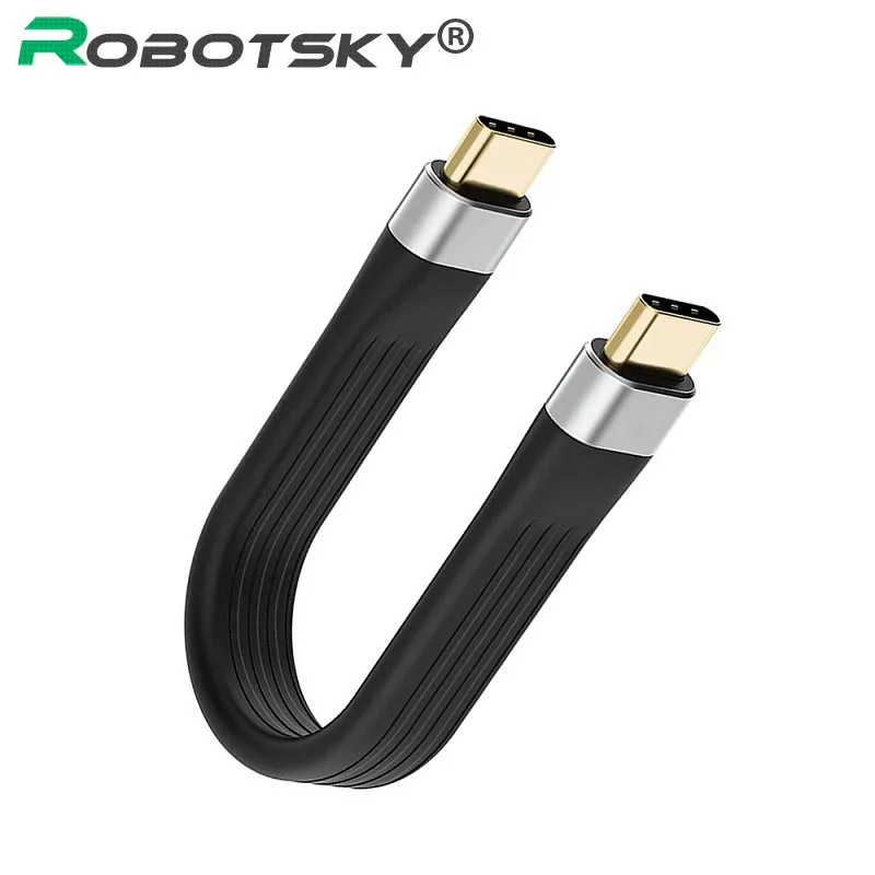 

4K USB-C 3.1 Gen 2 Cable 10G Emark Chip Short Type C USB-C to USB-C video sync charger cable PD 60W 4K video for macbook pro