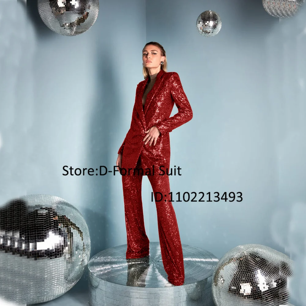 Women's Sequined Suit 2-piece Suit Slim Fit High-end Custom Prom Dress Womens Clothing Short Set Woman Two Pieces Casual Elegant