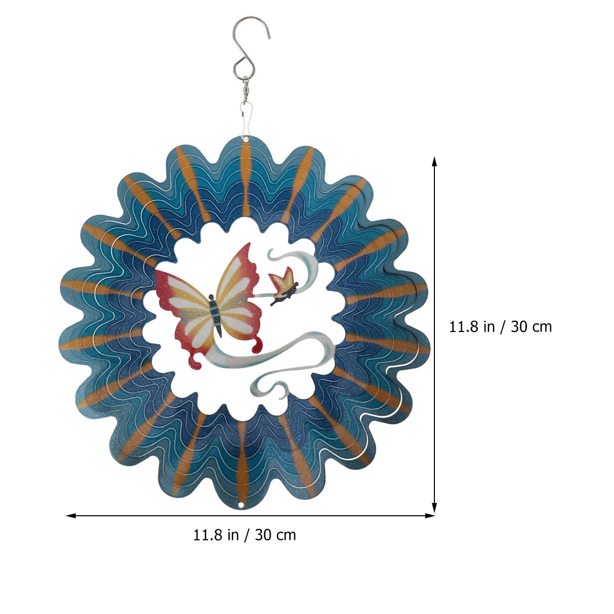 

1pc Wind 3D Metal Wind Chime Piece Hanging Ornament Colorful Wind Chime Decoration