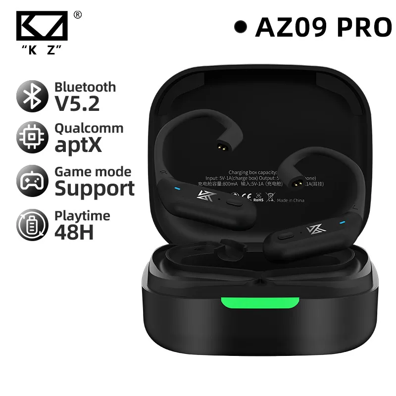 

AZ09 PRO Bluetooth 5.2 беспроводной обновленный кабель HIFI беспроводной ушной крючок с зарядным чехлом для наушников KZ TRN CCA гарнитура