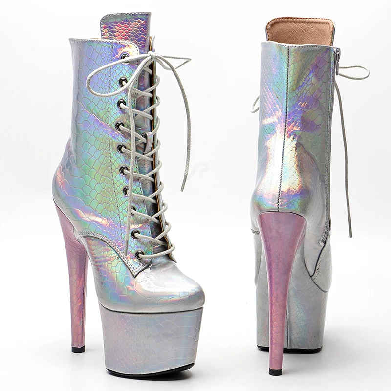 Leecabe Shinny Sanke Upper 17CM/7inches Pole dancing shoes High Heel platform Boots Pole Dance shoes