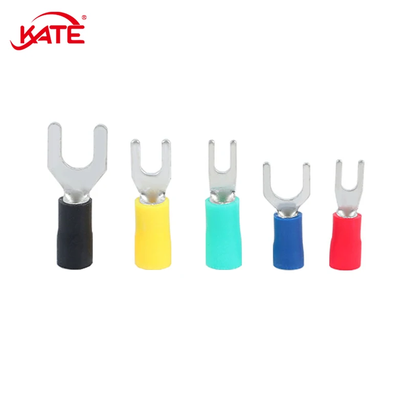 

100Pcs SV2-3/4/5/6/8 Electrical Cold Pressed Terminal Cable Wire Connector U-type Y-type Insulated Lug Household Connector