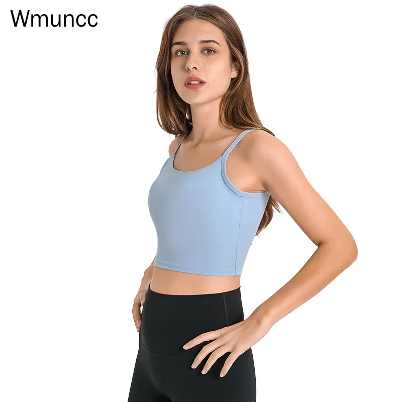 

Wmuncc Women Sports Bra U-back Elastic Fitness Yoga Top Breathable Shockproof With Chest Pad Fabric Nylon Spandex