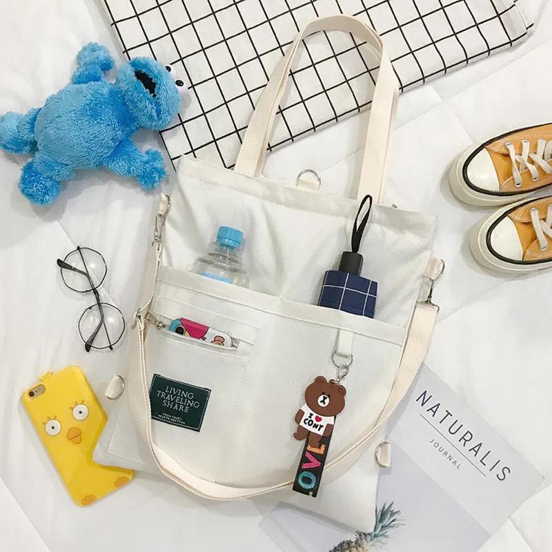 

Women's Bag 2023 Handbag Female Shopper Fashion Simple Quality Bolsas Korean Designer Shoulder Canvas Bags For Women Tote