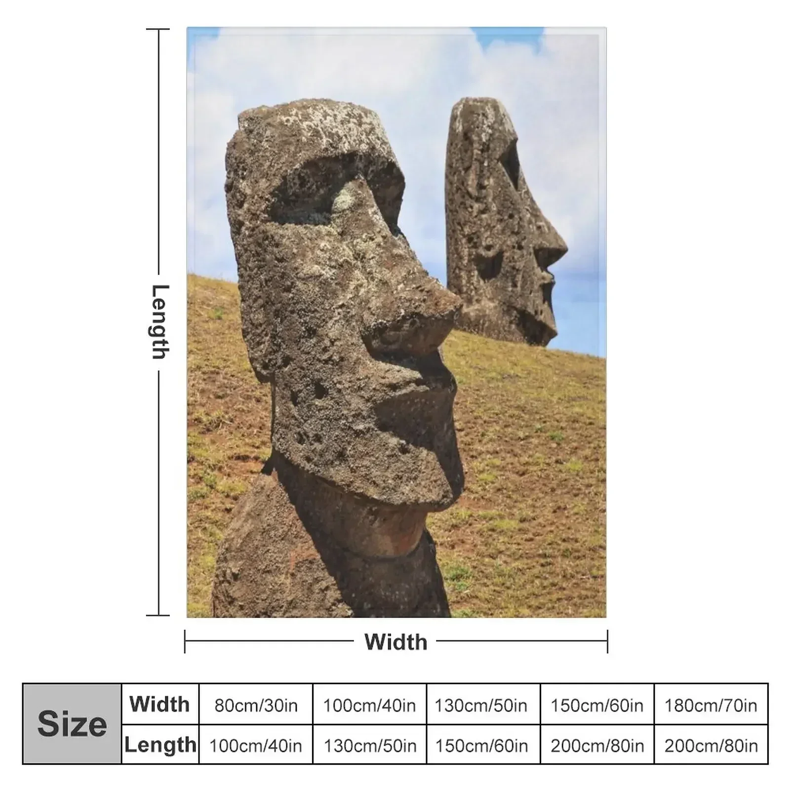 Moais at Rano Raraku - Rapa Nui Пасхальный остров Плед диван-кровать Одеяла Диваны Украшения