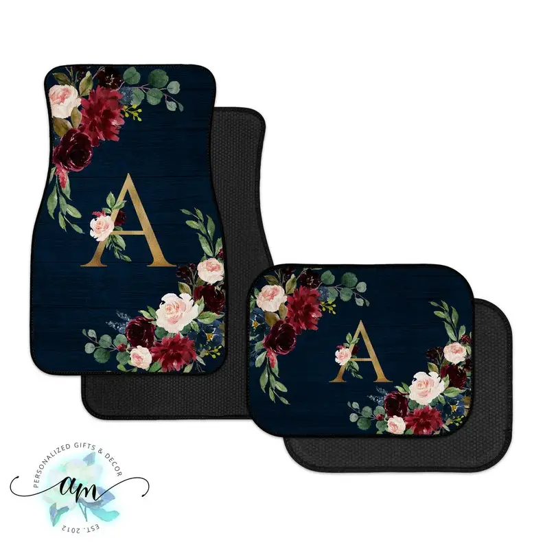 

Personalized Car Mats Floral Car Mats Car and Auto Accessories, SUV and Truck Floor Mats Gifts for Her