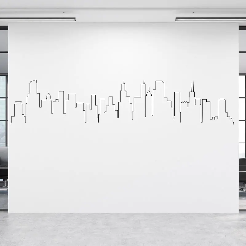 Chicago City Skyline контур настенная наклейка виниловое украшение дома для гостиной