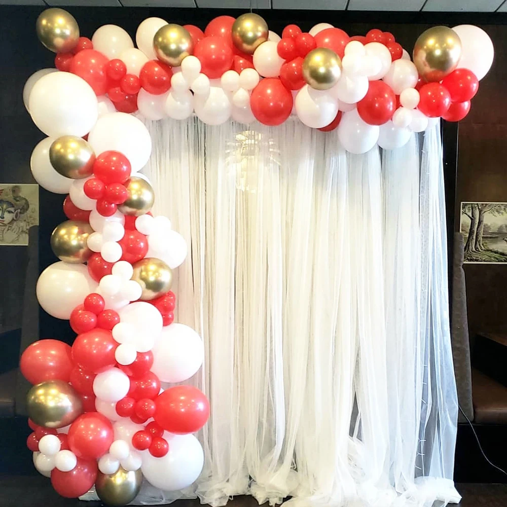 

147pcs Red White Balloons Garland Arch Kit Wedding Decor Chrome Gold Balloon Birthday Party Decorations Valentine's Day Globos