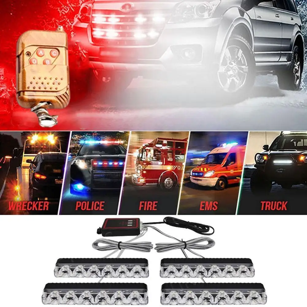 

Car Led Light Strobe Car Warning Light Car Front Grid Strobe Lamp Emergency Lamps Warning Bright Strobe Super Lights S5z2