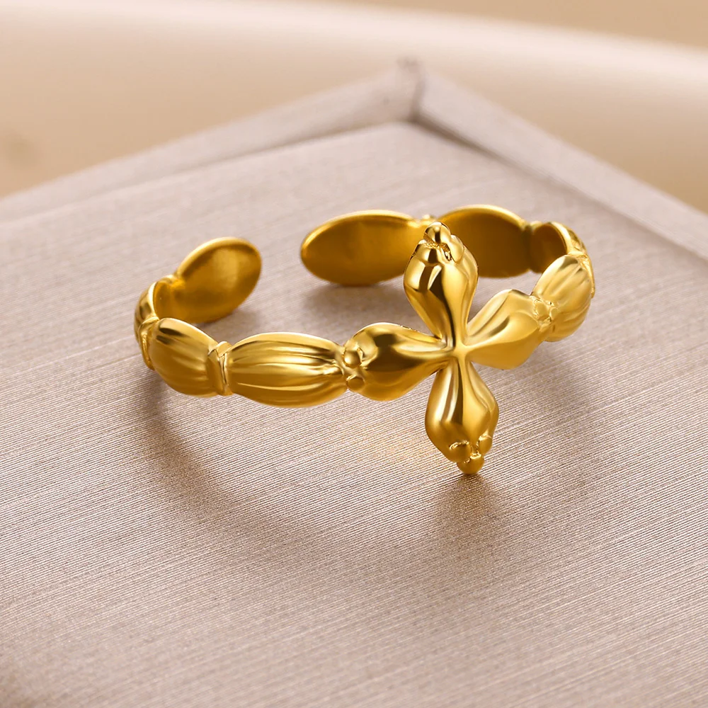 Трендовые кольца из нержавеющей стали с крестом для женщин персонализированное