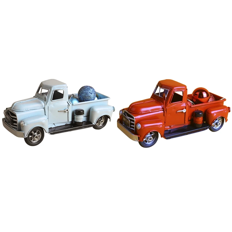 

7 дюймов, металлический грузовик, автомобиль, Рождественская елка, декоративная модель, Рождественский шар для Рождественского украшения, красный