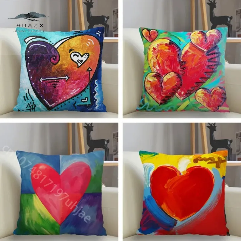 

Watercolor Painting Love Pillow Case for Living Room Sofa Home Decor Square Cushion Cover Office Chair Car Seat Throw Pillowcase