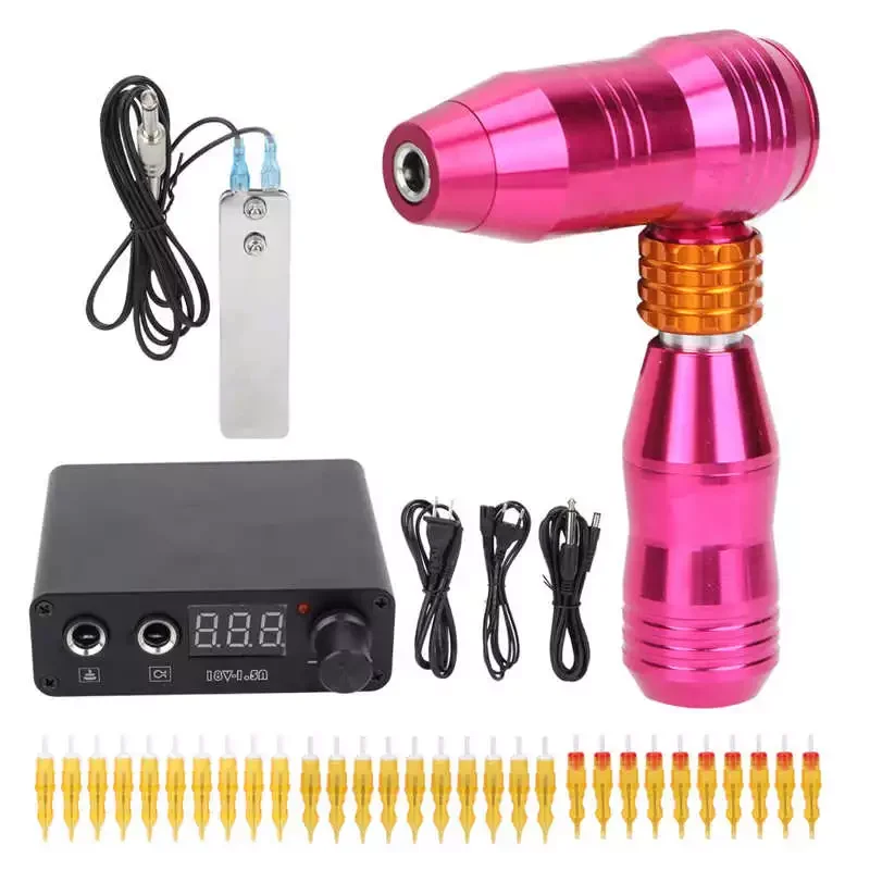 

Complete Tattoo Pen Kit Aluminium Alloy Rotary Tattoo Machine Kit Disposable Tattoo Needle Strong Motor for Tattoo Artists for