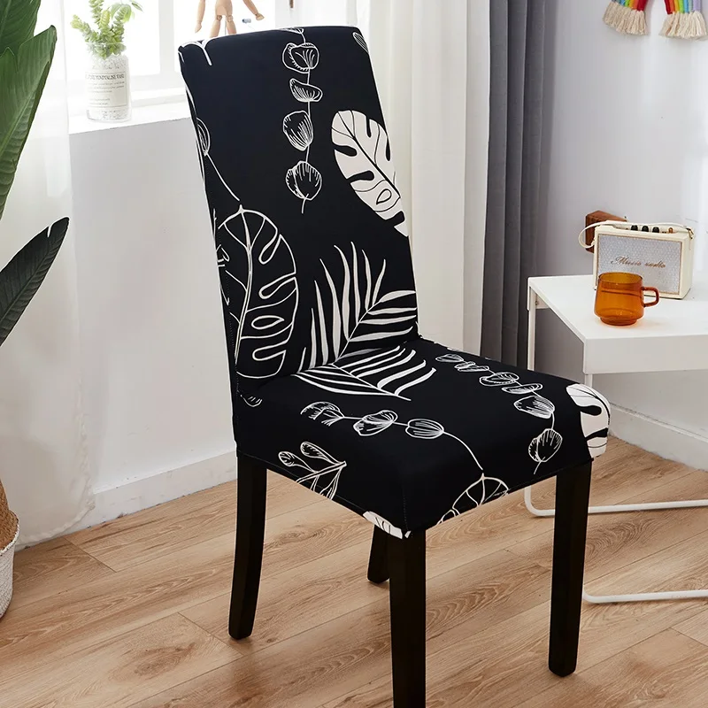 

Universal Dining Chair Cover Geometric Elastic Slipcovers Chair Case Stretch Seat Cover for Wedding Hotel Banquet Living Room
