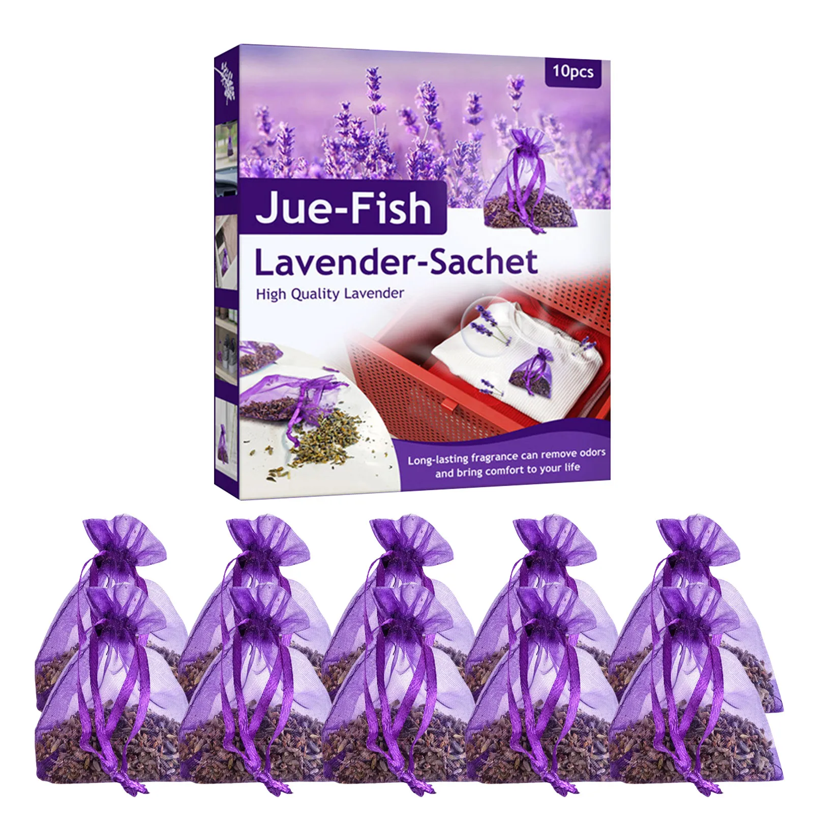 

10 шт., дезодорирующие пакеты для шкафа, с высушенной лавандой