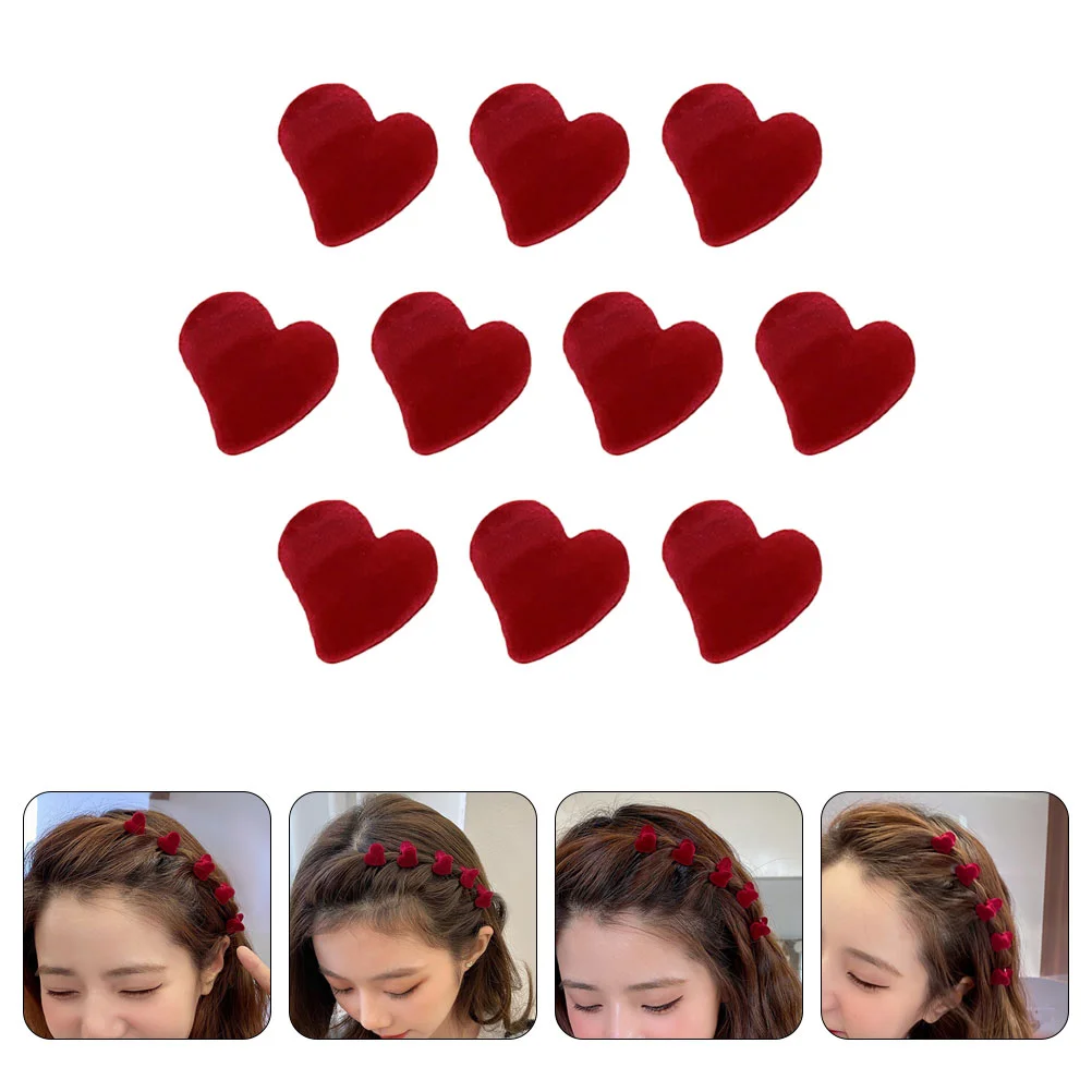 

10Pcs Small Heart Shape Hair Claw Clip Mini Hair Clamp Hair Styling DIY Tools