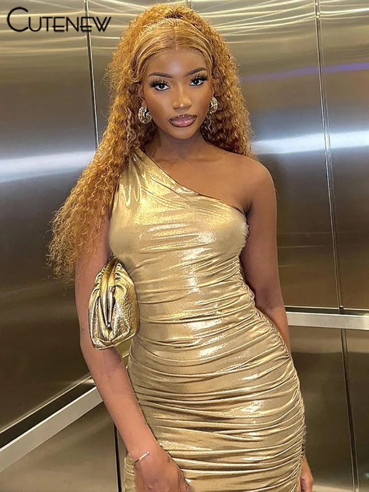 

Милое Новое однотонное лаконичное мини-платье для женщин, соблазнительная модная наклонная Наплечная юбка без рукавов для коррекции фигур...